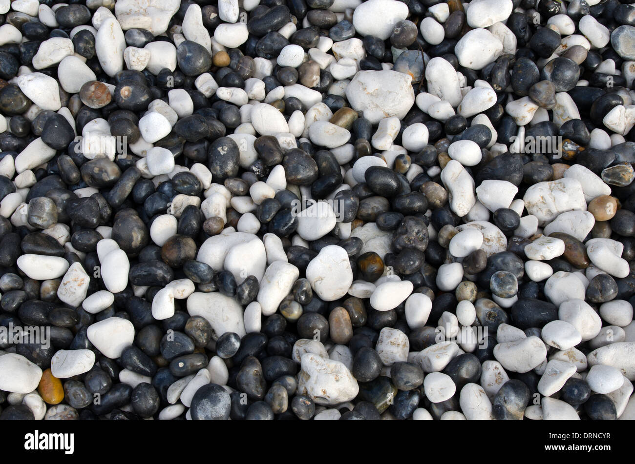 Black and white pebbles Stock Photo