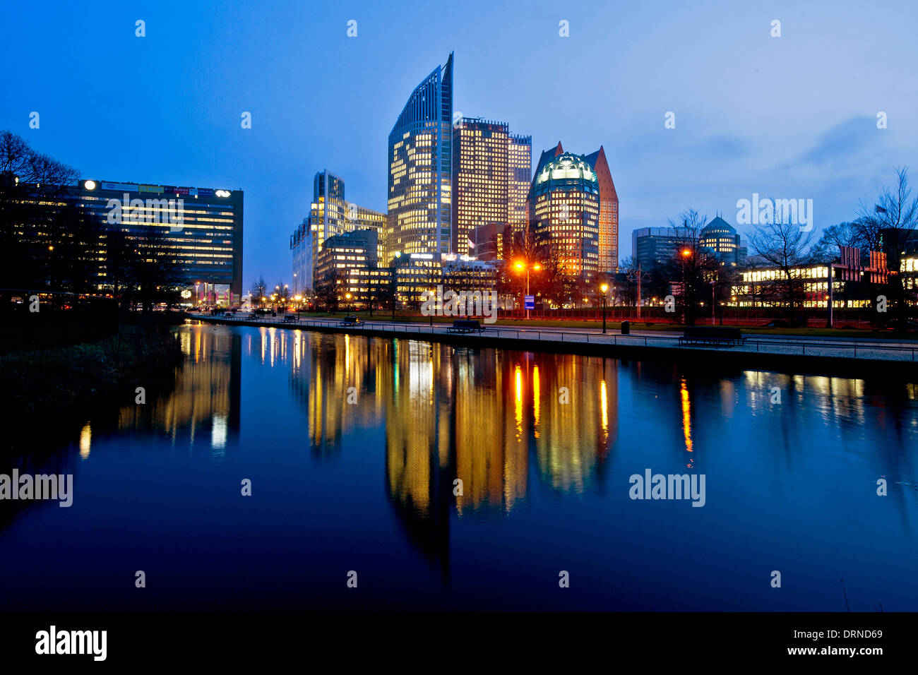 The Netherlands. The Hague by night. Government buildings Stock Photo