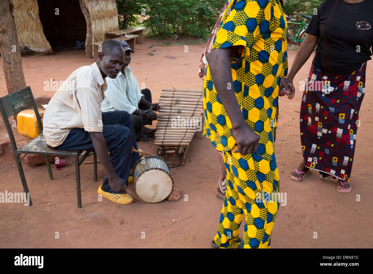 local musicians playing in Burkina Faso Stock Photo