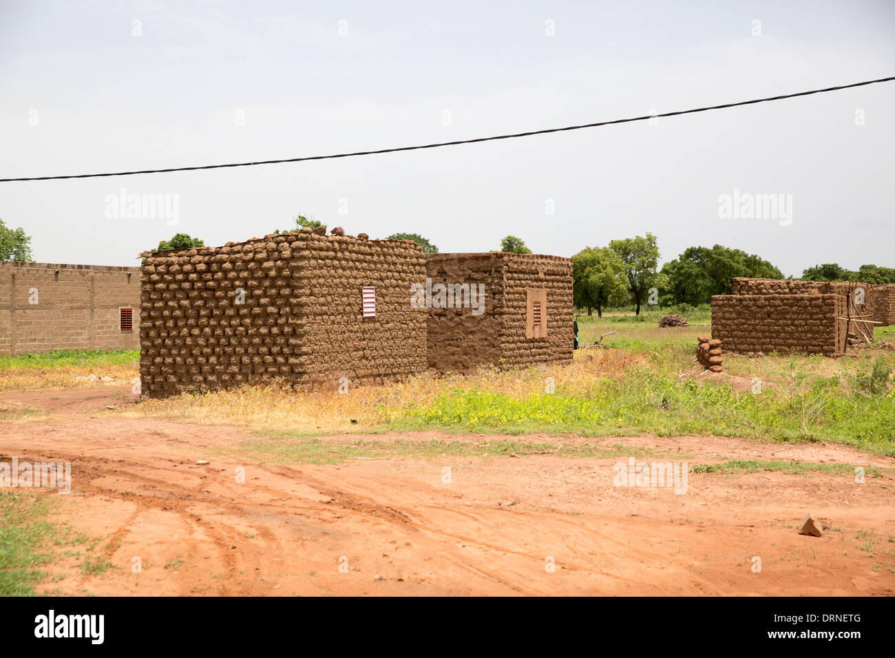 mud brick huts in Burkina Faso, Africa Stock Photo