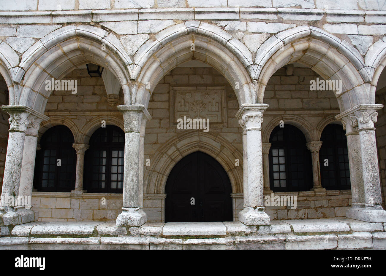 Portugal. Estremoz. Gothic porch in Estremoz Castle (King John). Stock Photo