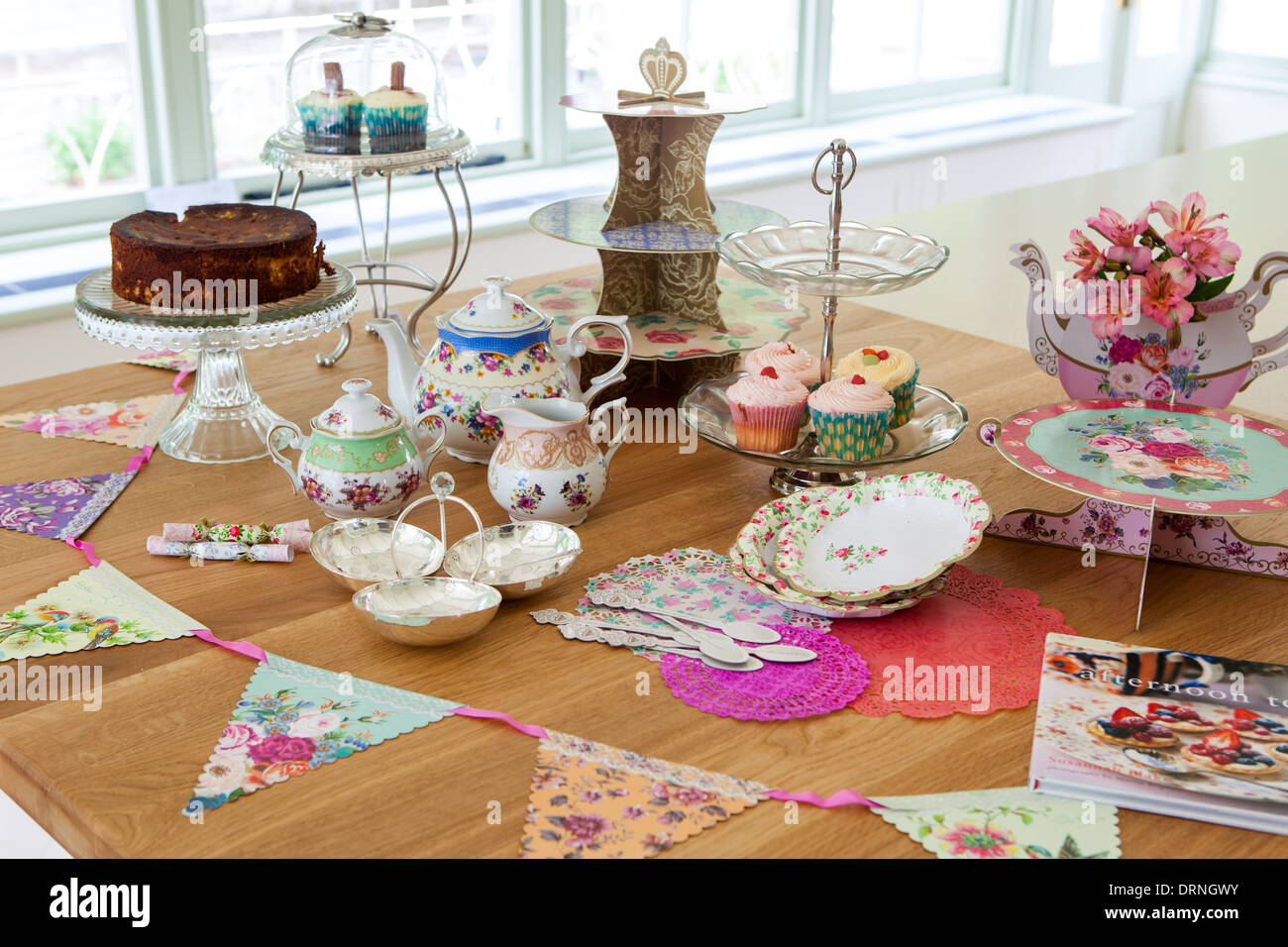 afternoon tea set out in the kitchen Stock Photo Alamy