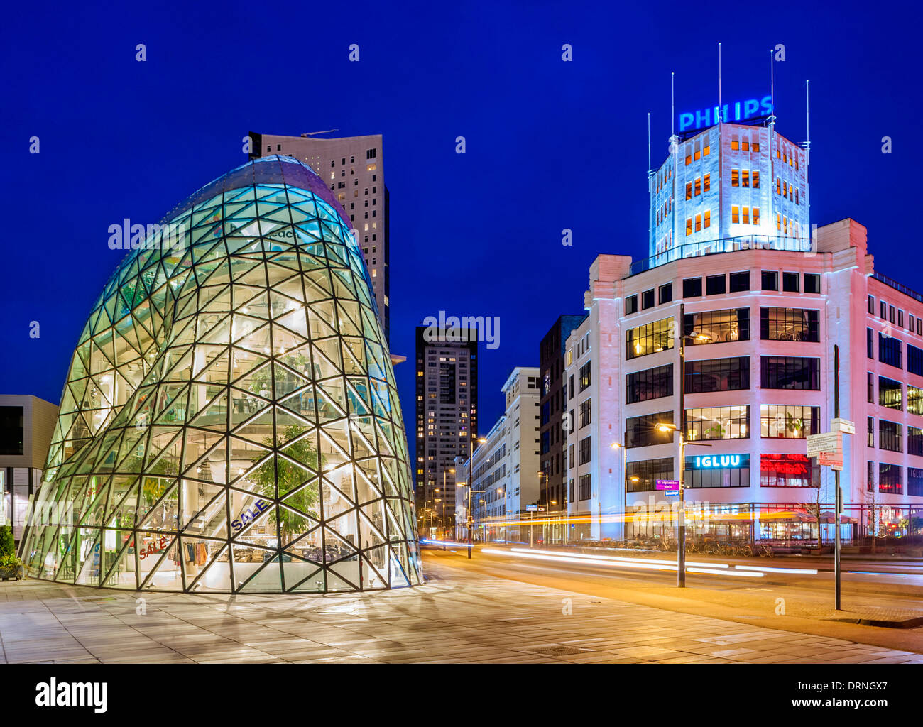 Eindhoven, Netherlands, Europe - The Blob building modern architecture in the centre of the city used as the entrance to The Admirant shopping mall Stock Photo