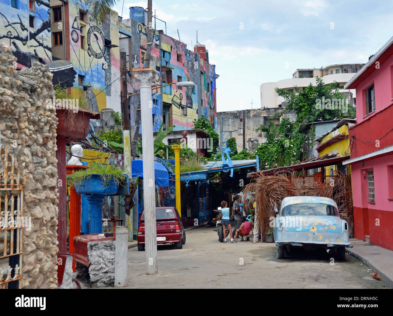 Street in Callejon de Hammel, Havana, Cuba Stock Photo