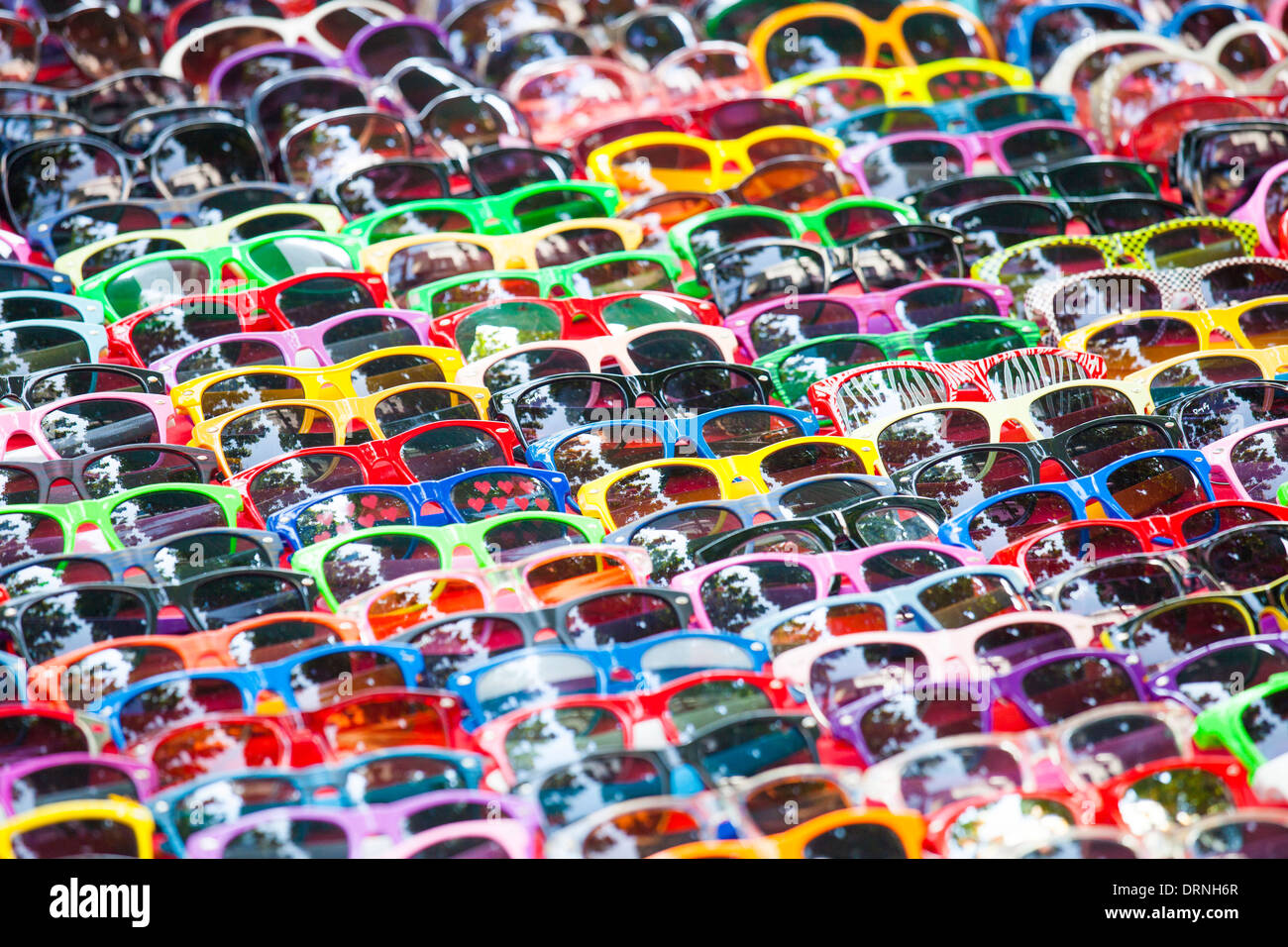 Colorful sunglasses for sale on the street in Bangkok, Thailand Stock