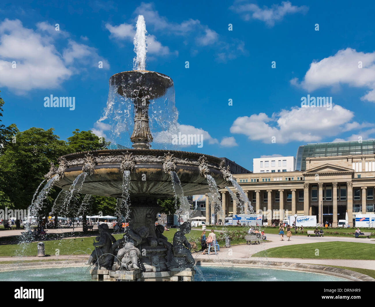 Stuttgart, Germany, Europe - Fountain on Schlossplatz Stock Photo - Alamy