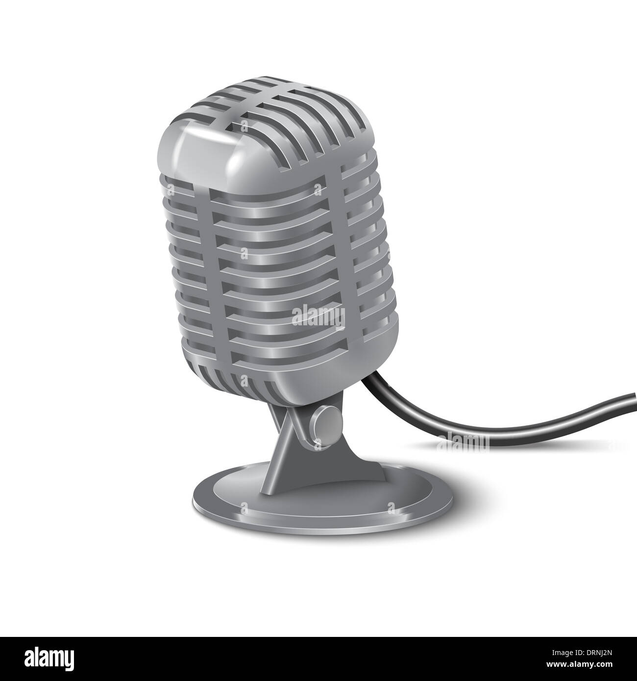 excellent illustration of Vintage retro Microphone isolated white background Stock Photo