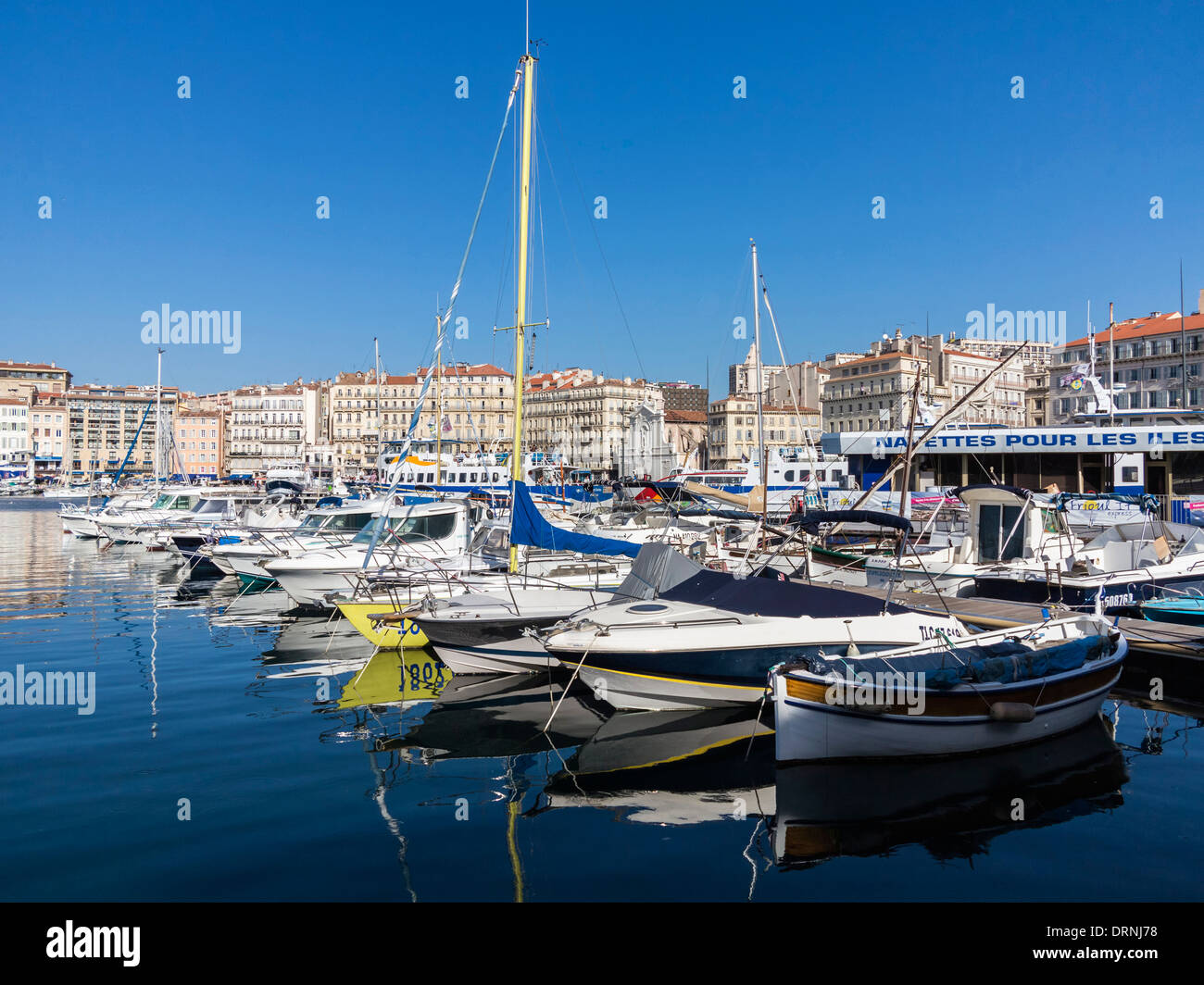 Old Port harbor in Marseille, South of France, Europe Stock Photo