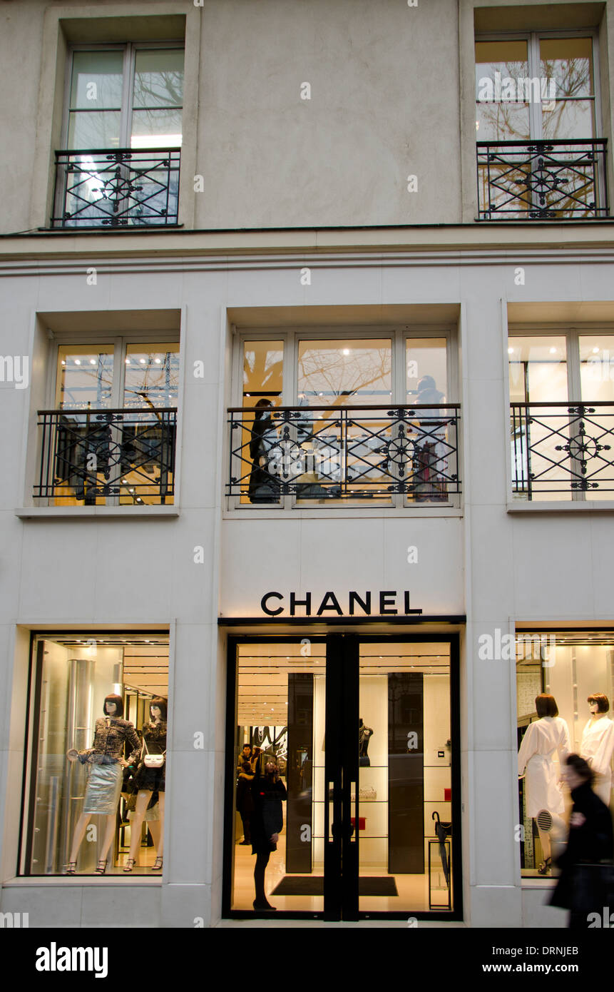 Facade of a Chanel store, shop, in Paris, France Stock Photo - Alamy