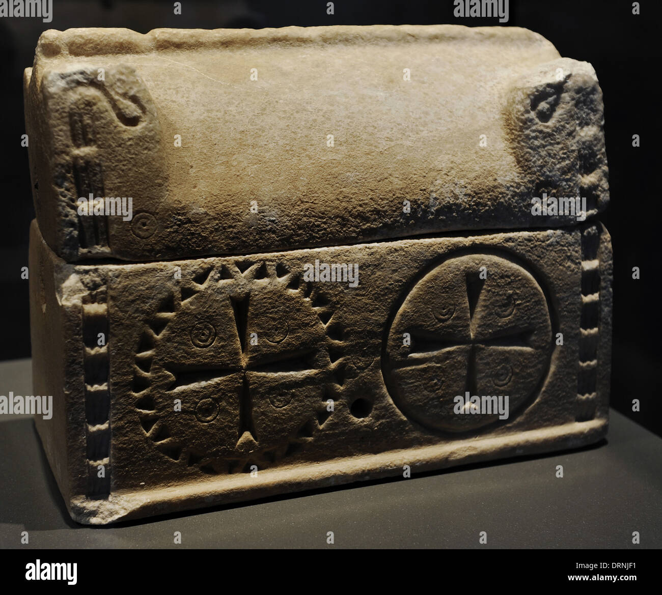 Byzantine Empire. Sarcophagus-shaped reliquary. 5th-6th centuries AD. Gypsum. From Apamea, Syria. Stock Photo