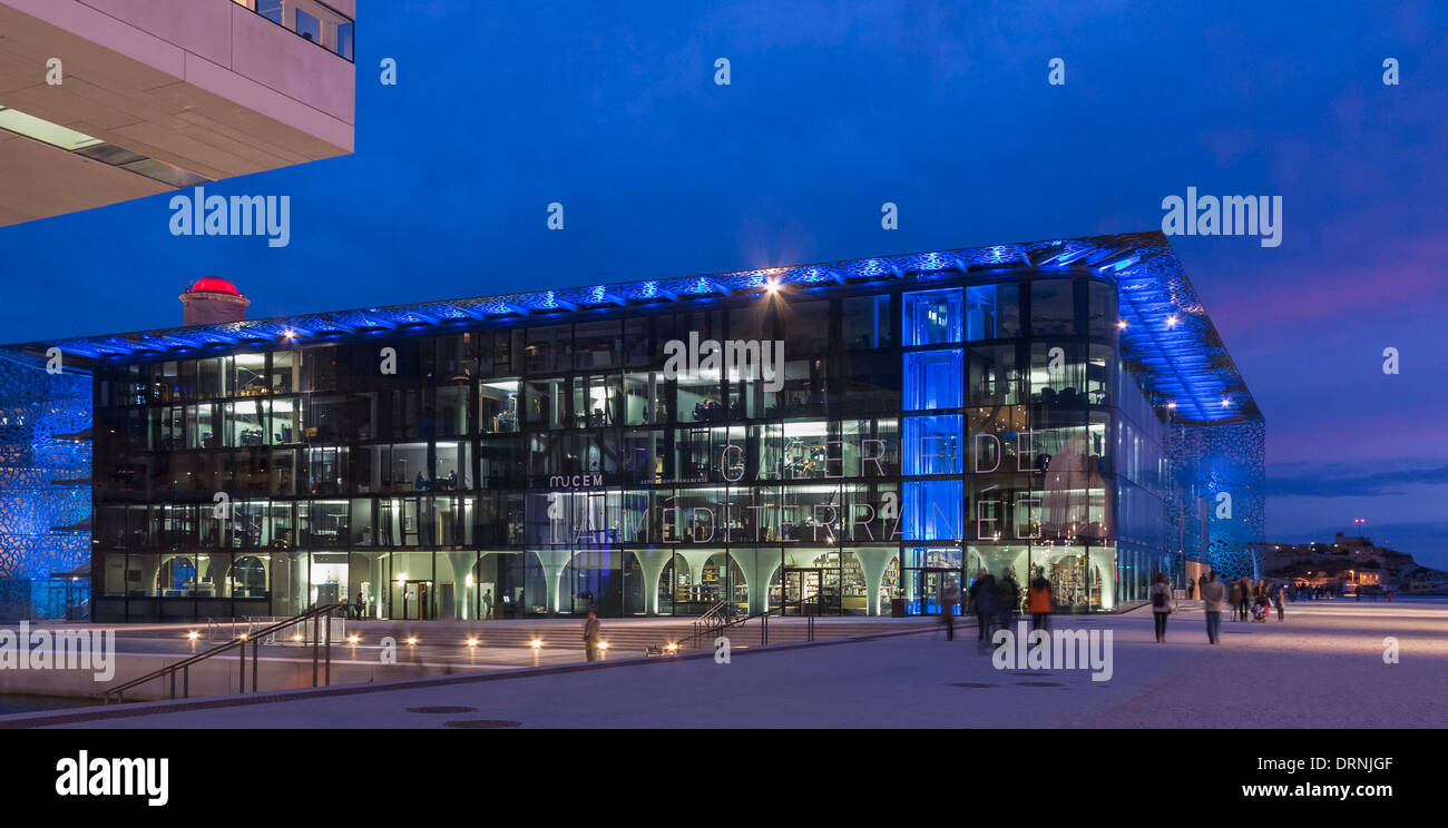 One of the three MuCEM buildings, The Museum of European and Mediterranean Civilisations in Marseille, Provence, France Stock Photo