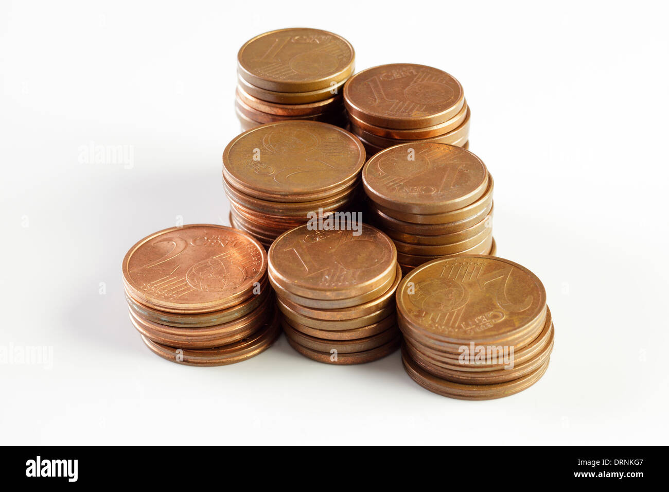 Euro cent coins Stock Photo