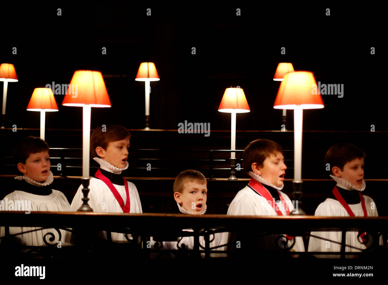 Choristers from St Paul's Cathedral School sing Christmas carols Stock