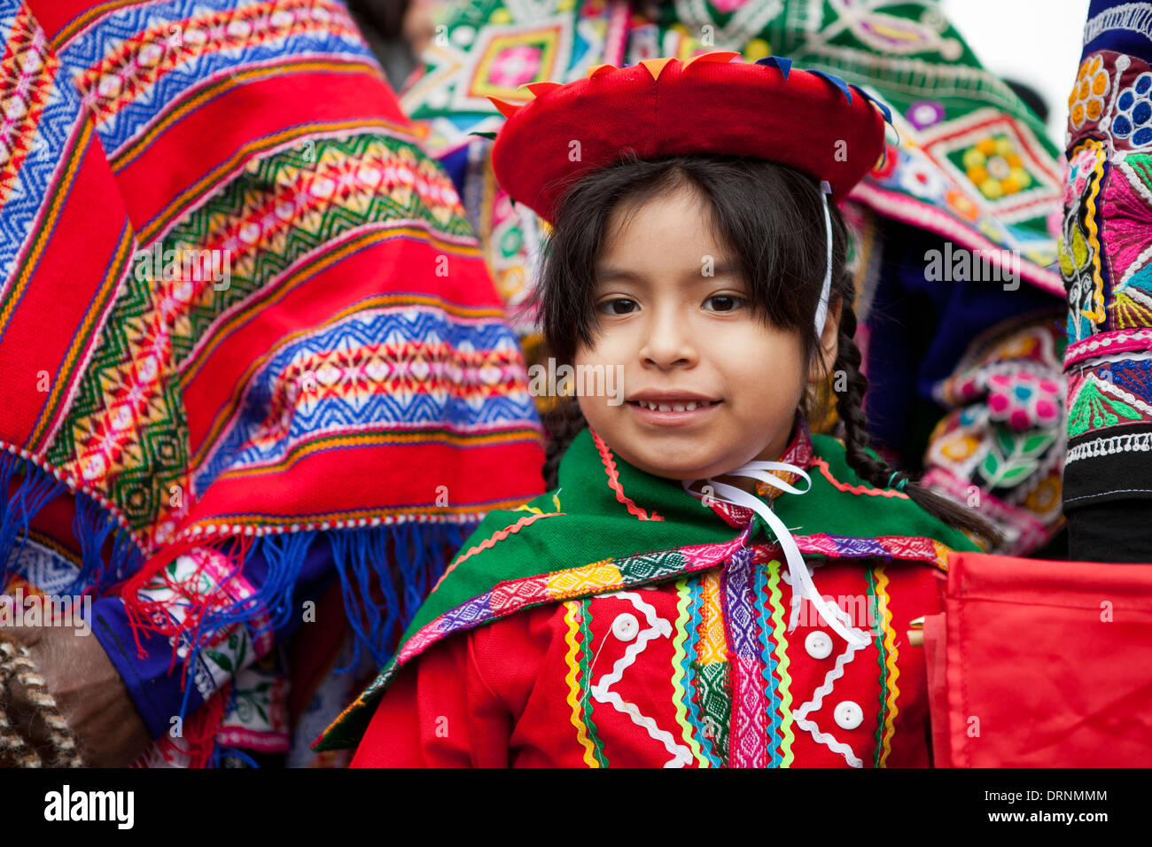 A young girl at the Chinese New Year celebration in London Stock Photo