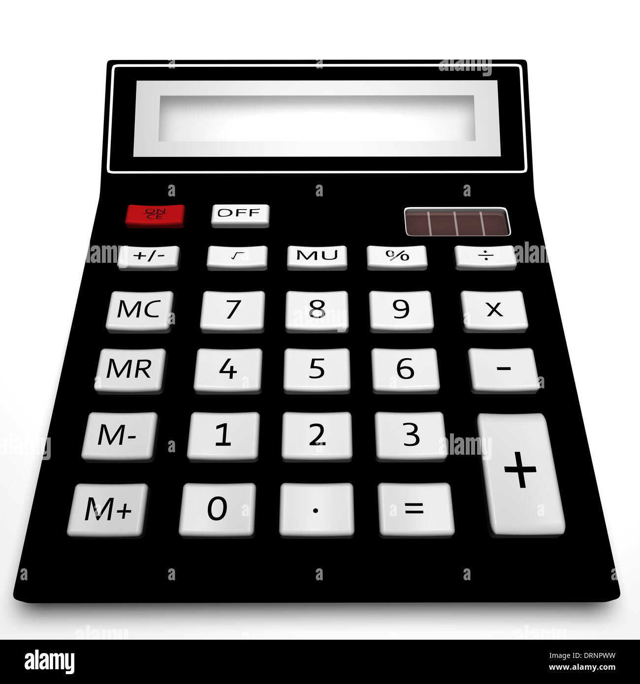 Basic Math Black Calculator The black calculator on a white background Stock Photo - Alamy