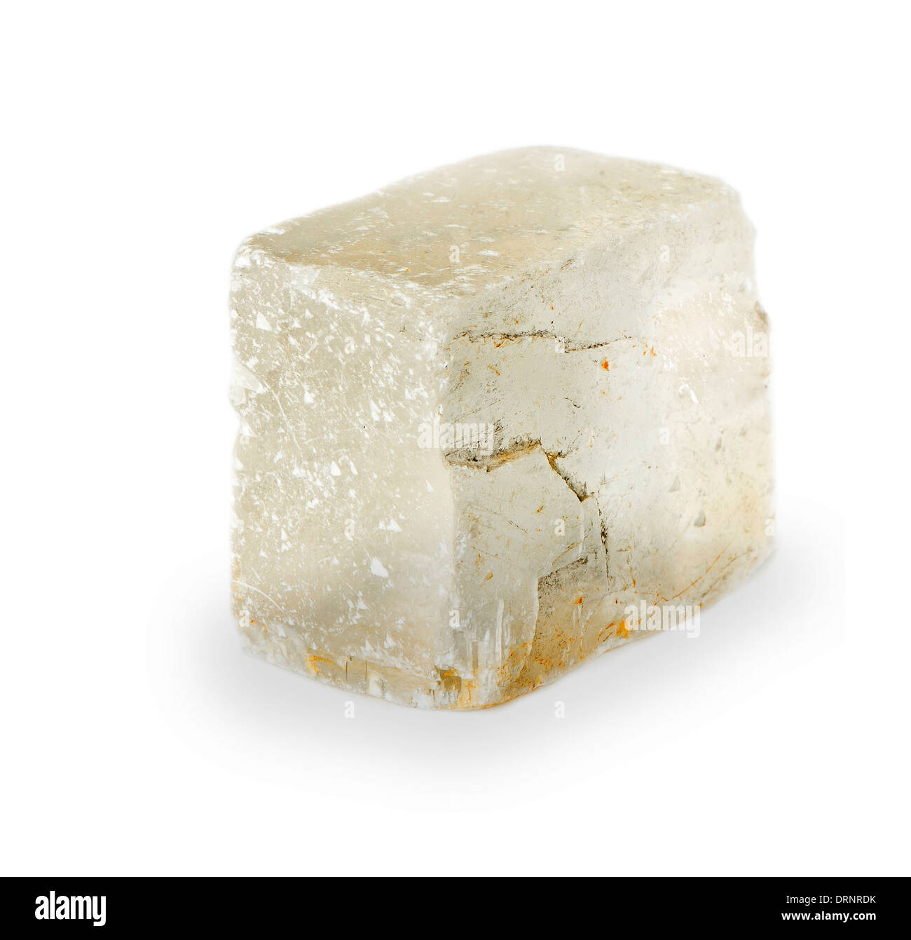 Calcite , Iceland Spar crystal isolated Stock Photo