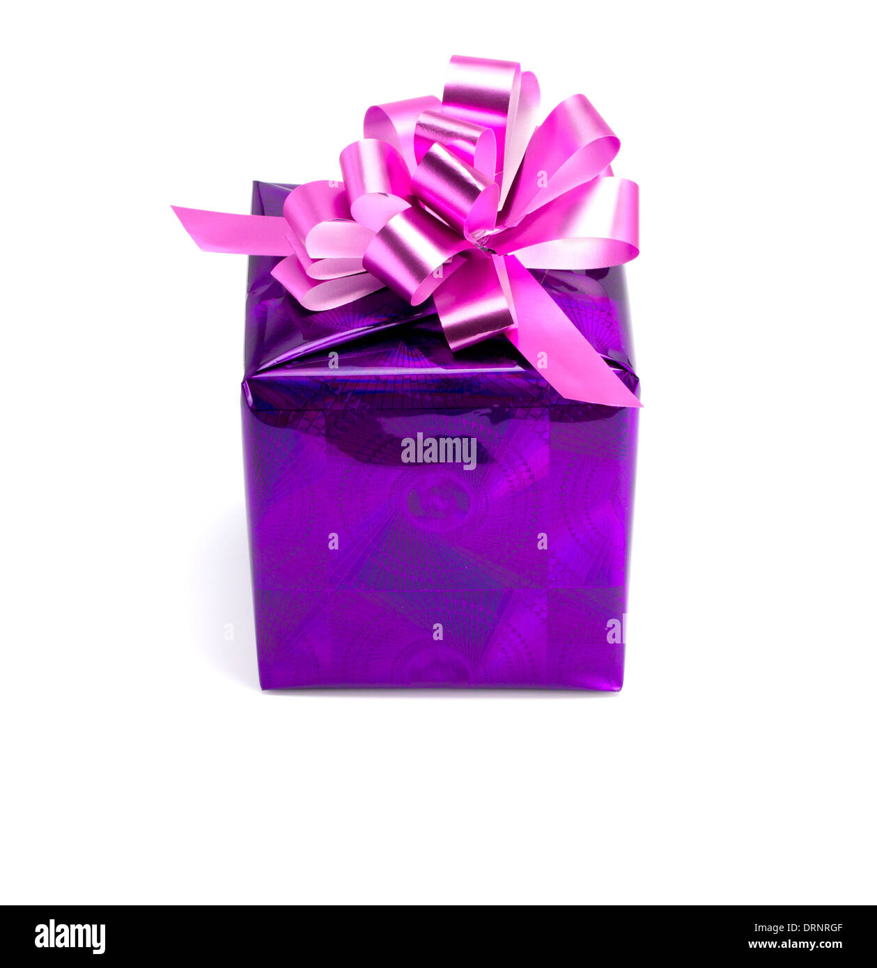 Green gift box on the isolated white background Stock Photo