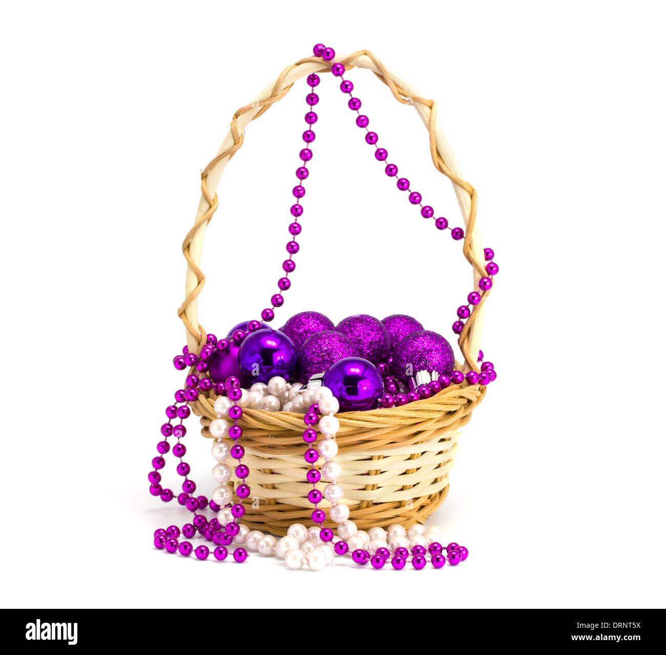 Toys in a basket on the white isolated background Stock Photo Alamy