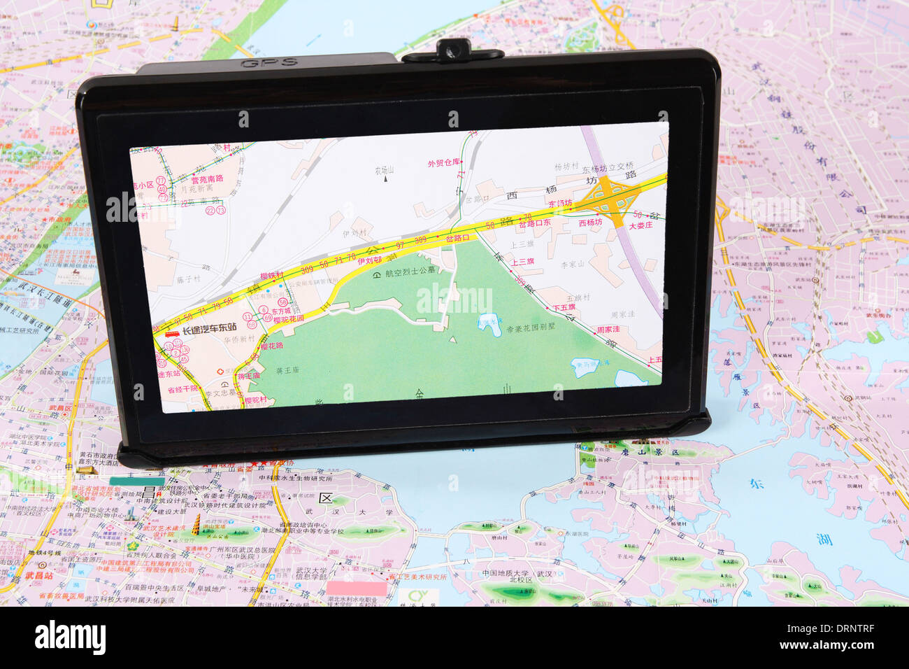 gps with map Stock Photo