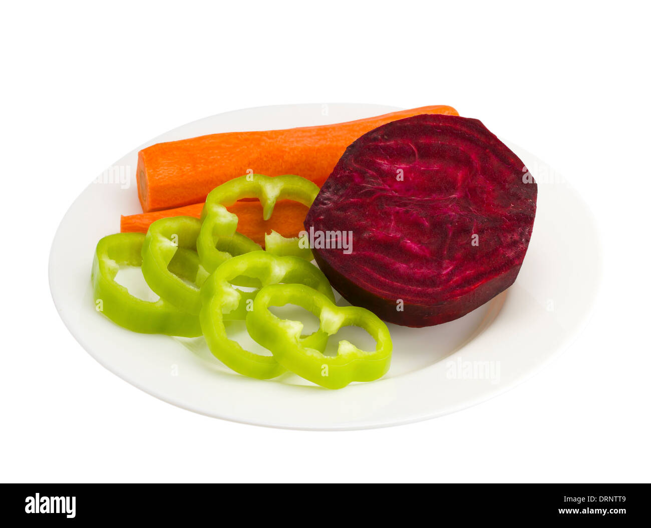 Vegetables on a plate on a white background Stock Photo