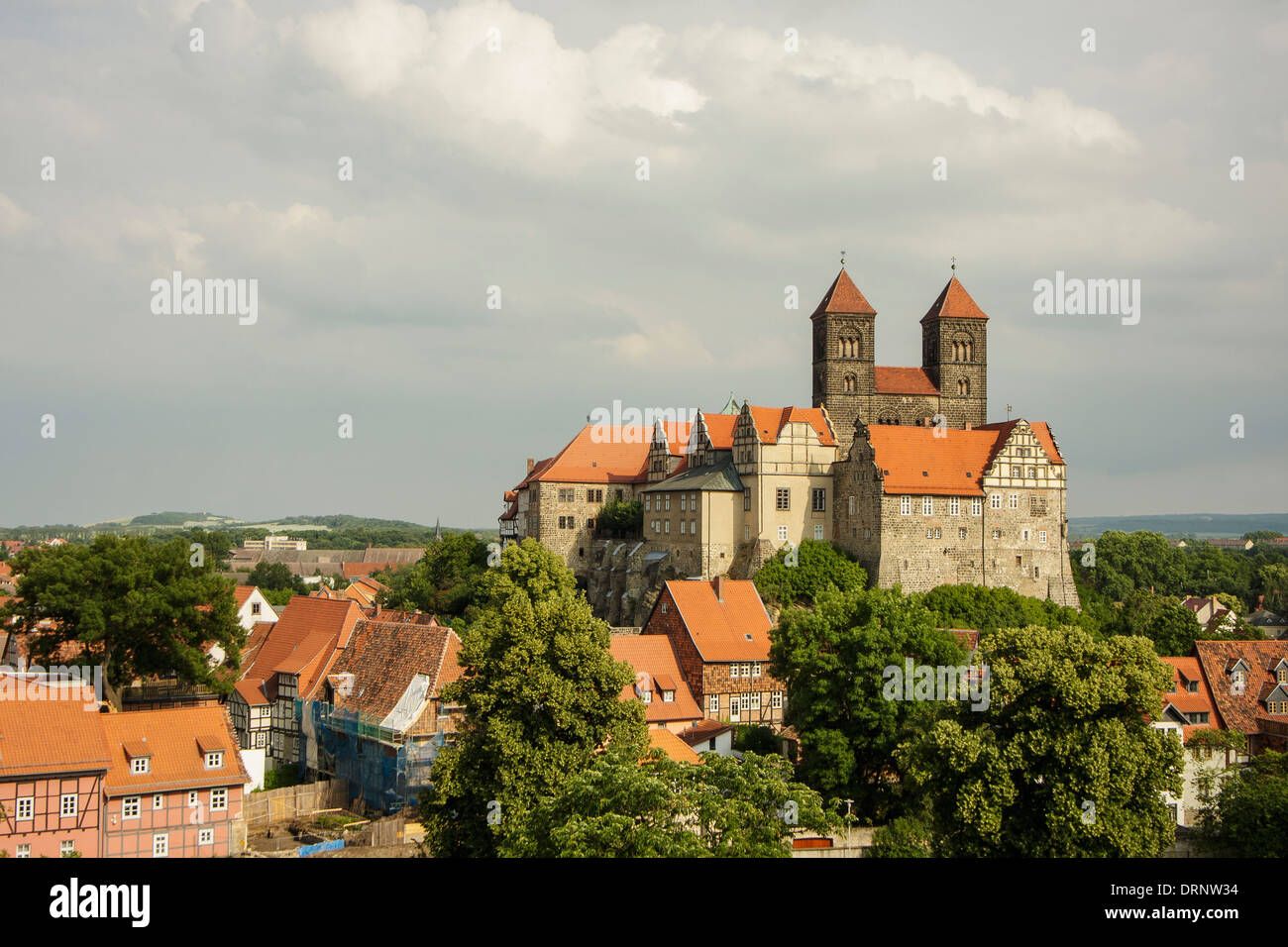 quedlinburg castle, quedlinburg, harz district, saxony-anhalt, germany Stock Photo