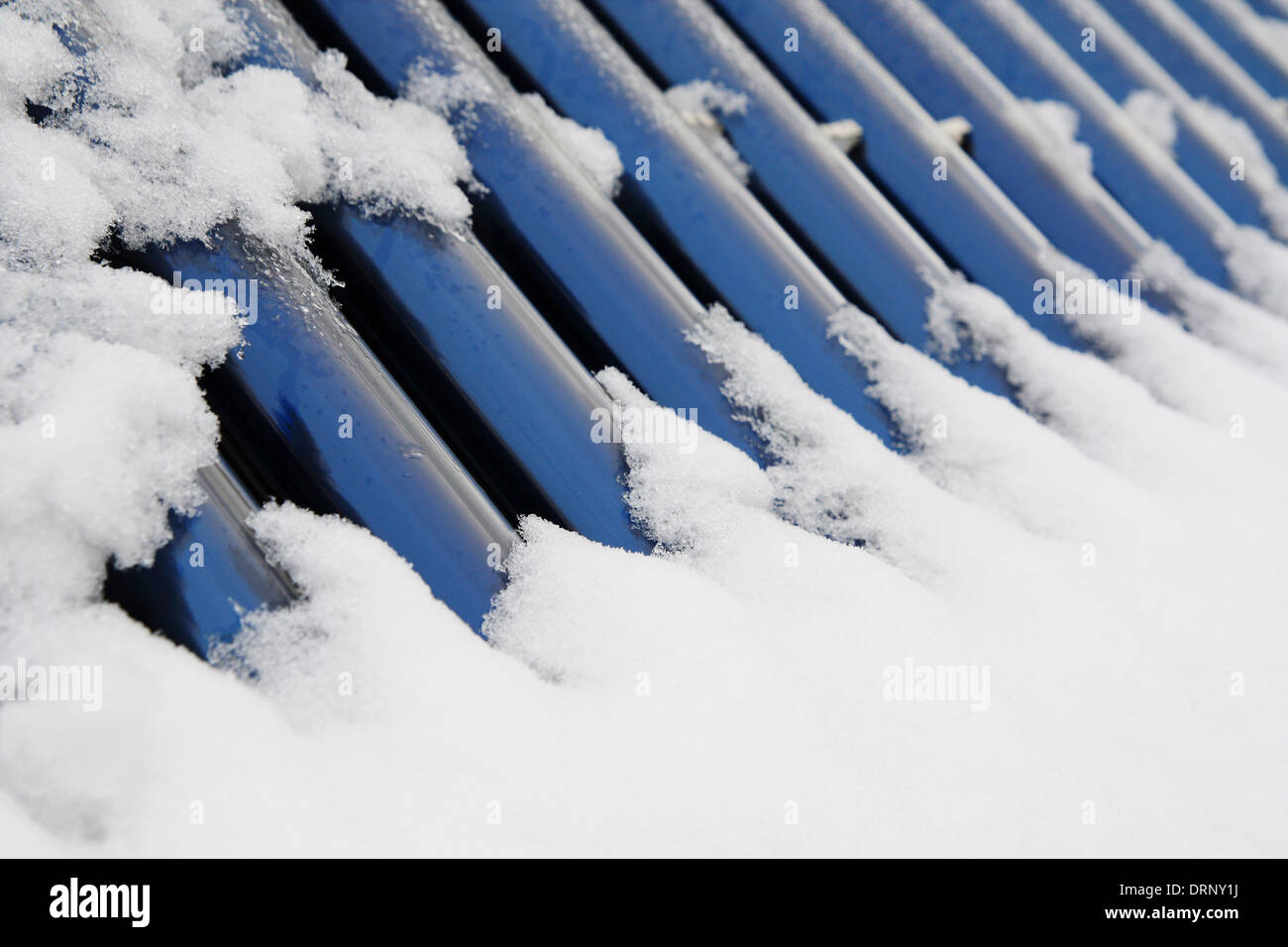 solar heating under the snow cover Stock Photo