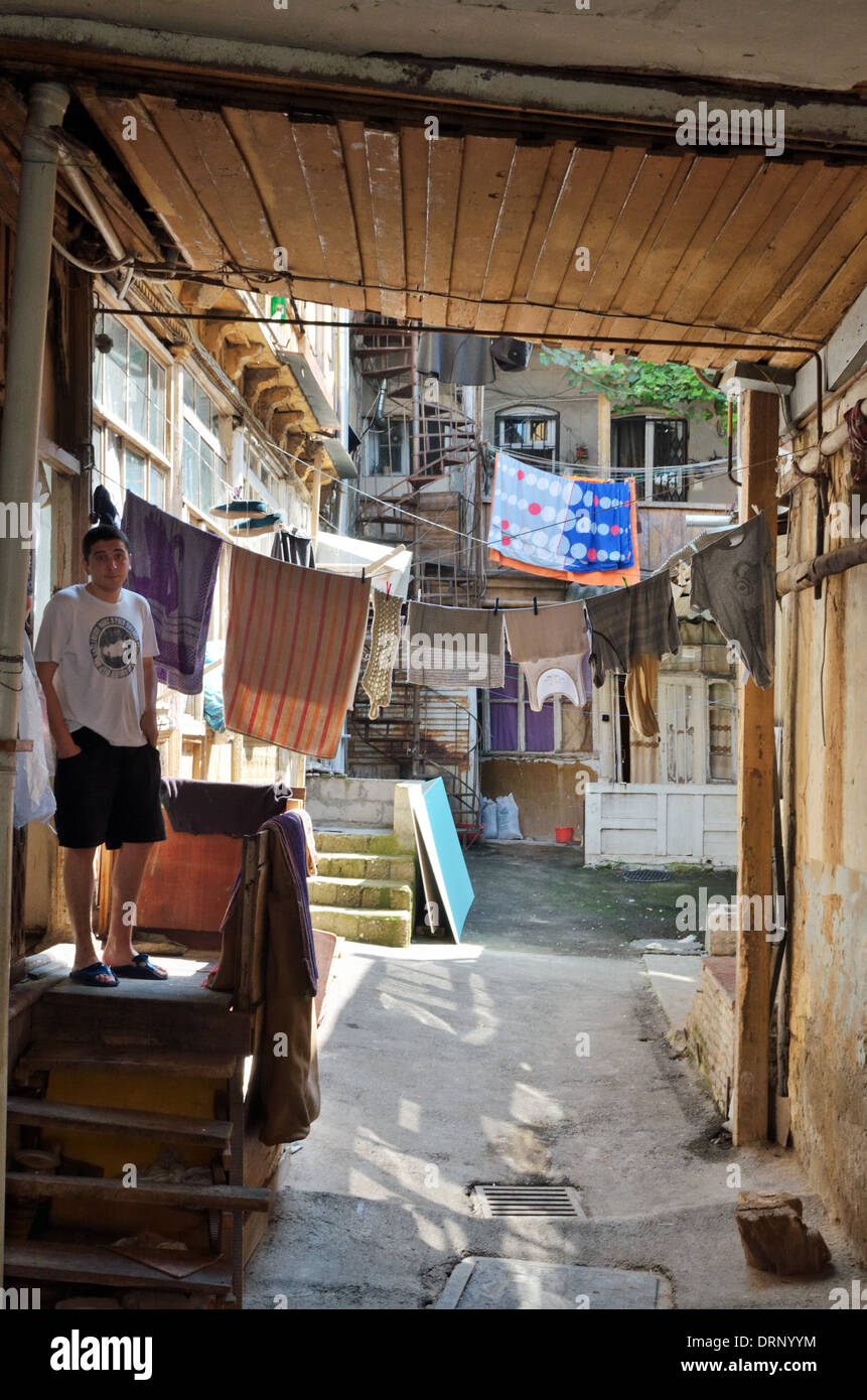 Typical yard in old town, Tbilisi, Georgia - Aug 2013 Stock Photo