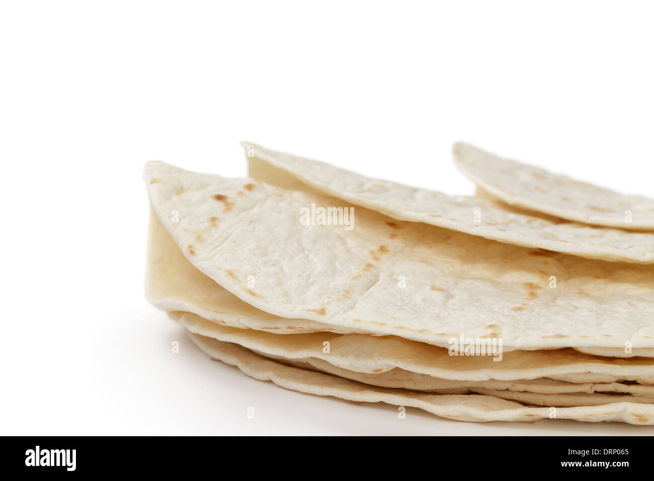 Tortilla Round Shell wheat round tortillas, isolated on white background Stock Photo - Alamy