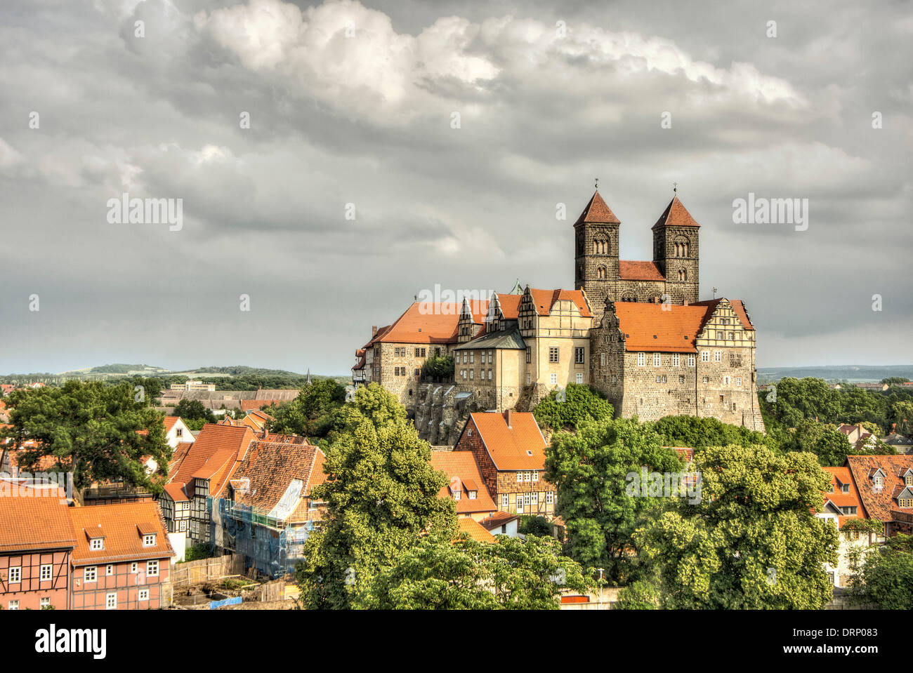 quedlinburg castle, quedlinburg, harz district, saxony-anhalt, germany Stock Photo