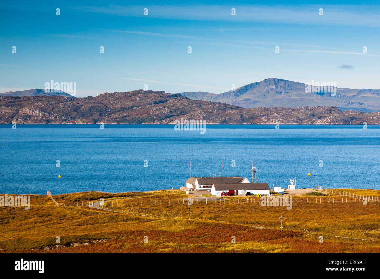 Remote naval base at Sand Bay, Applecross, Ross shire, Highlands, Scotland UK 2013 Stock Photo