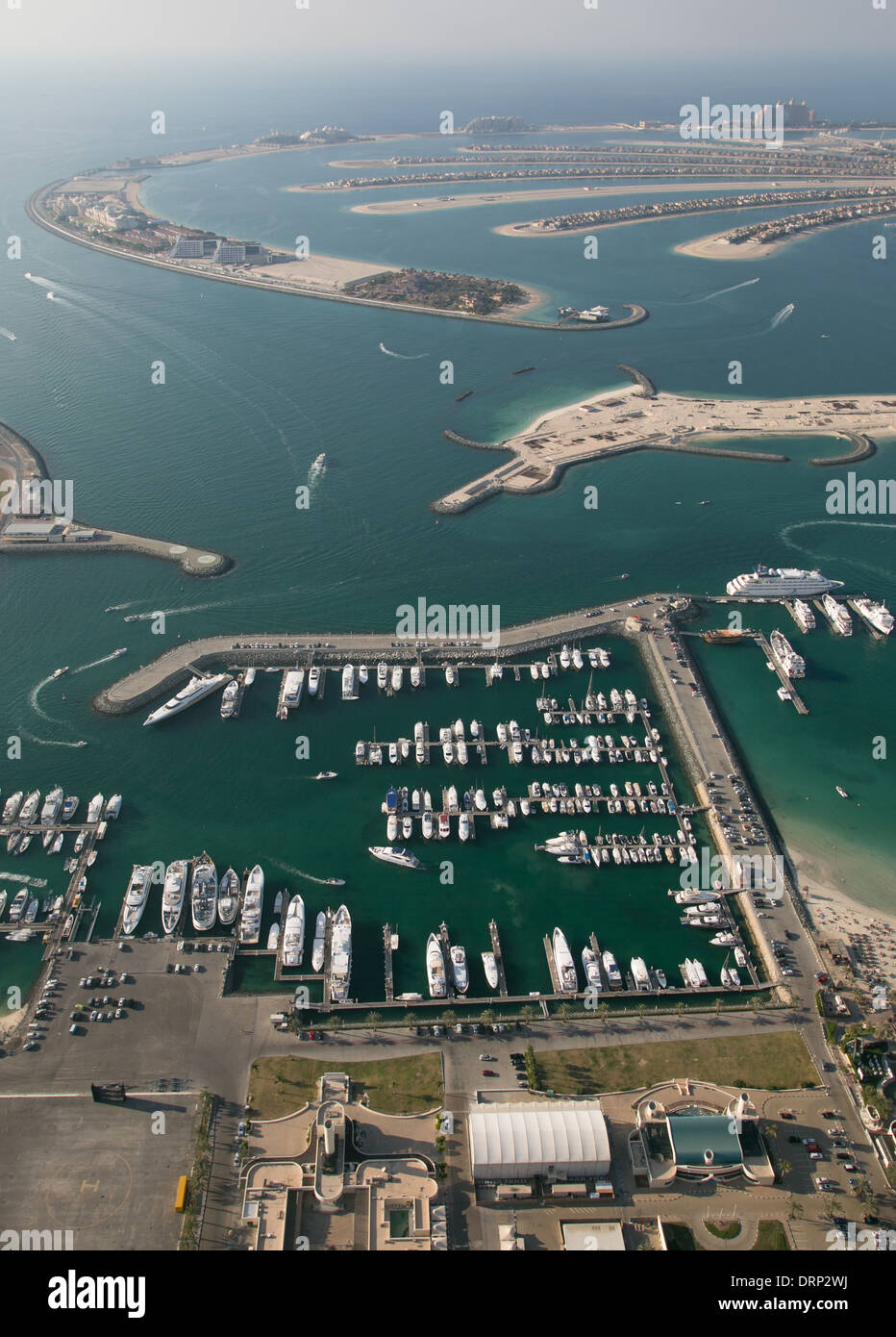 Aerial photo of Dubai in UAE showing Dubai Internatioanl Marine Club Stock Photo