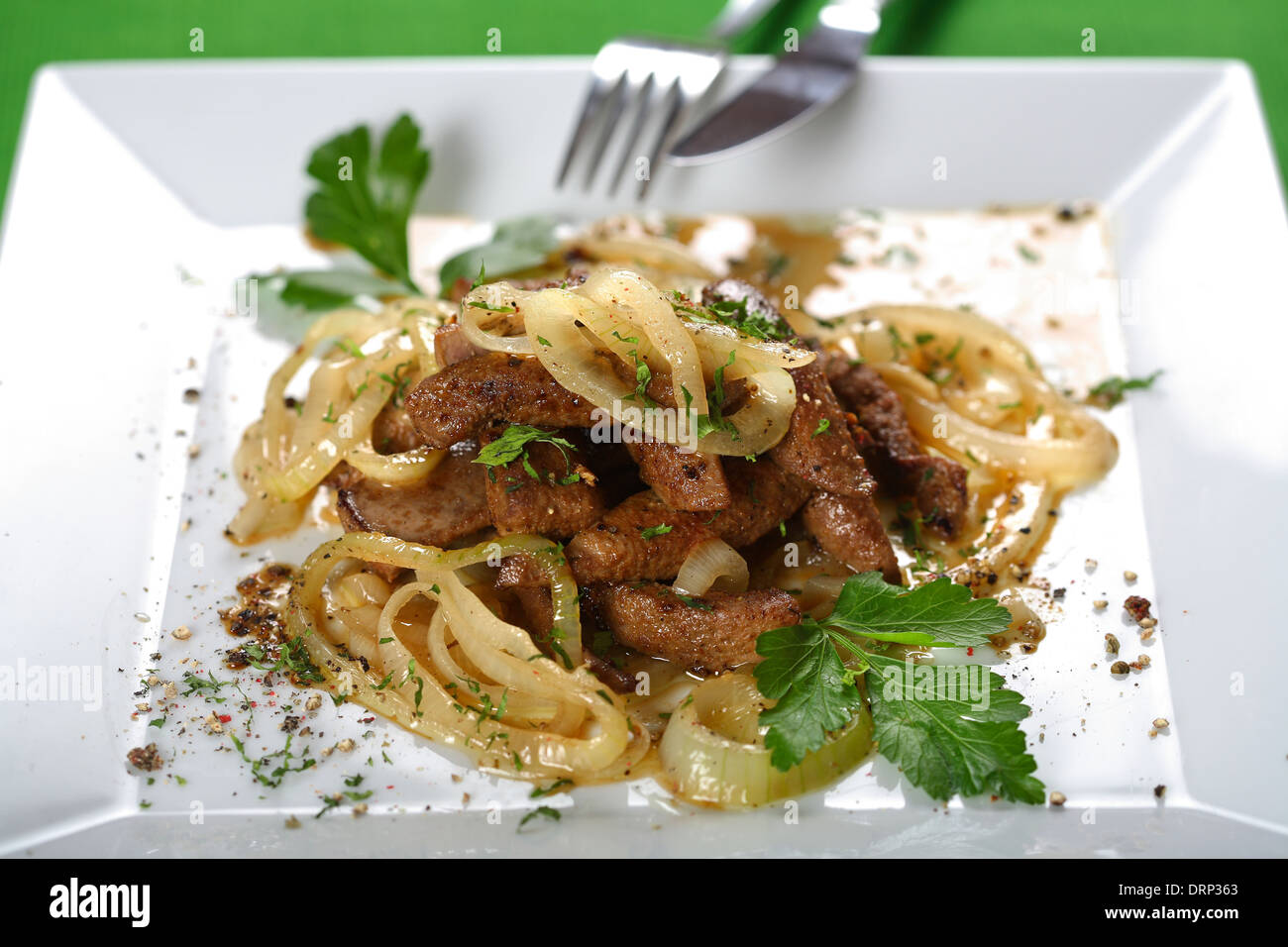 Veal liver alla veneziana Stock Photo Alamy