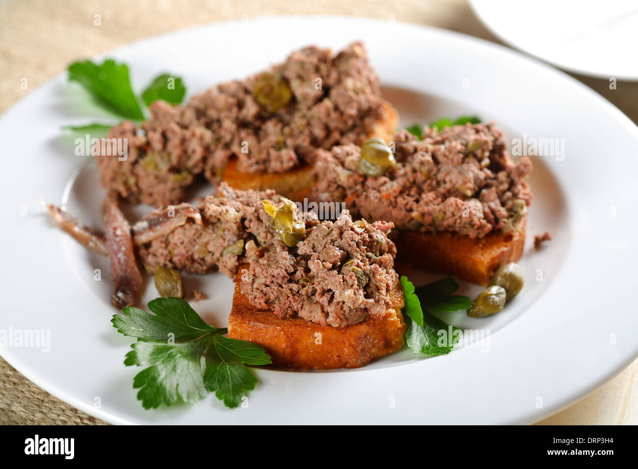 Liver with parsley Stock Photo Alamy
