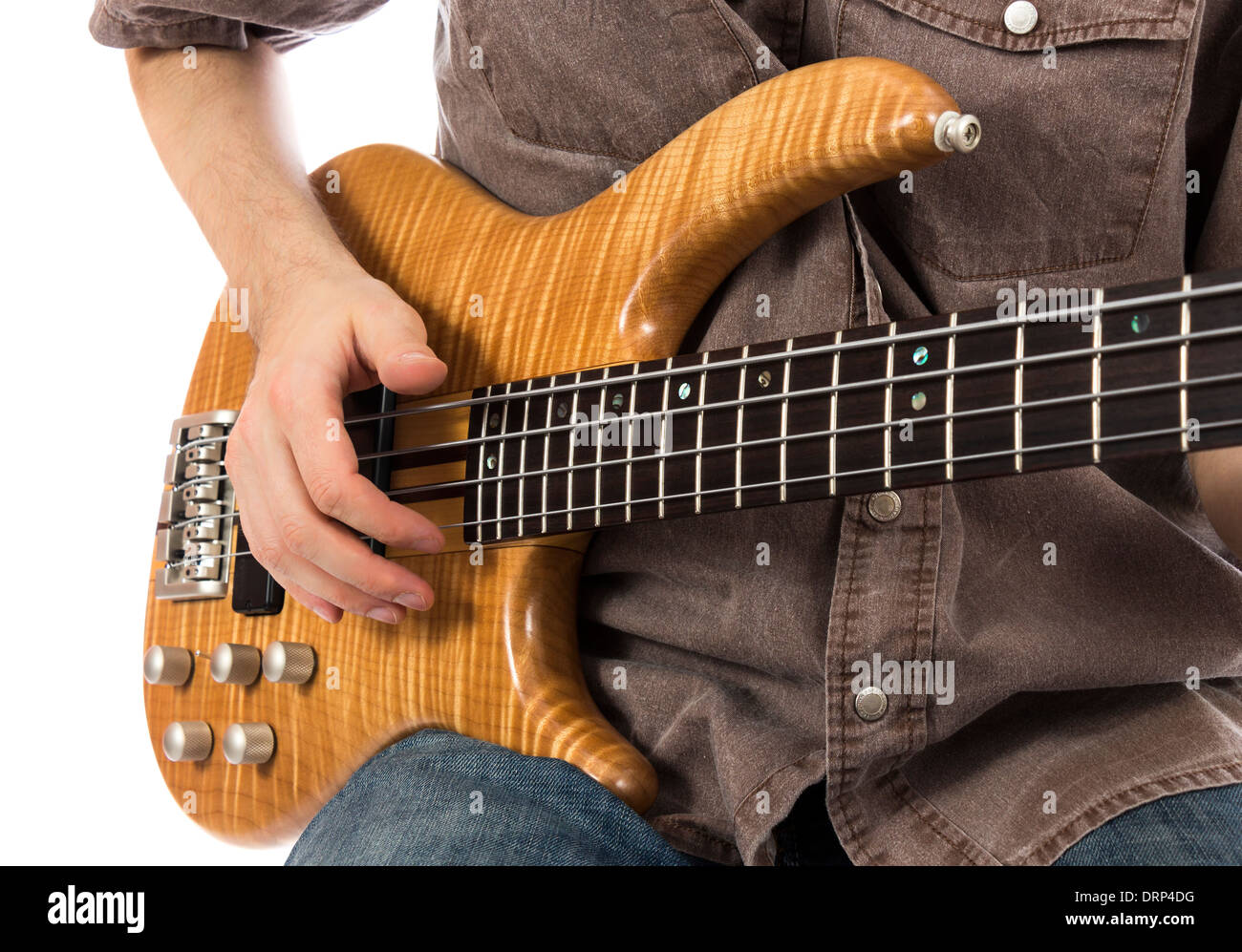 Bass guitar, closeup (Series with the same model available Stock Photo