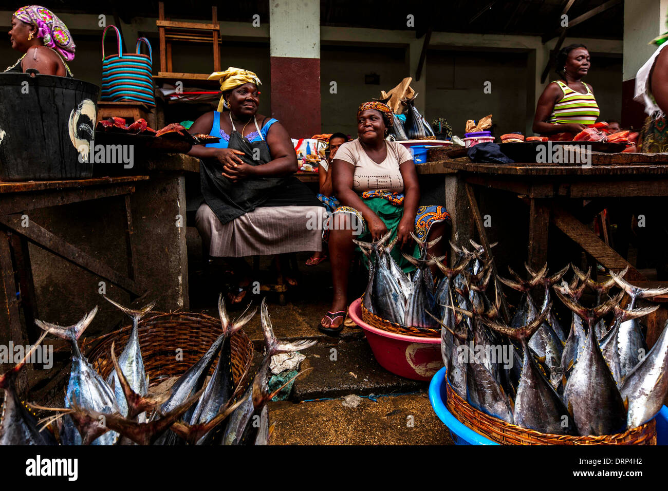 fish traders Stock Photo