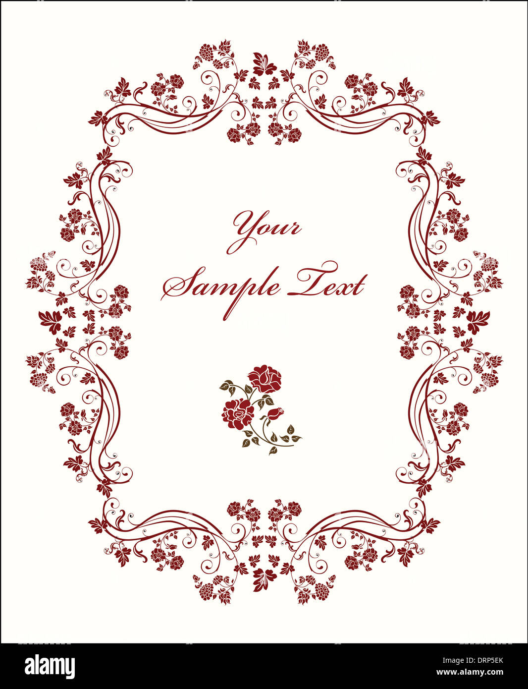 vintage frame with roses Stock Photo - Alamy
