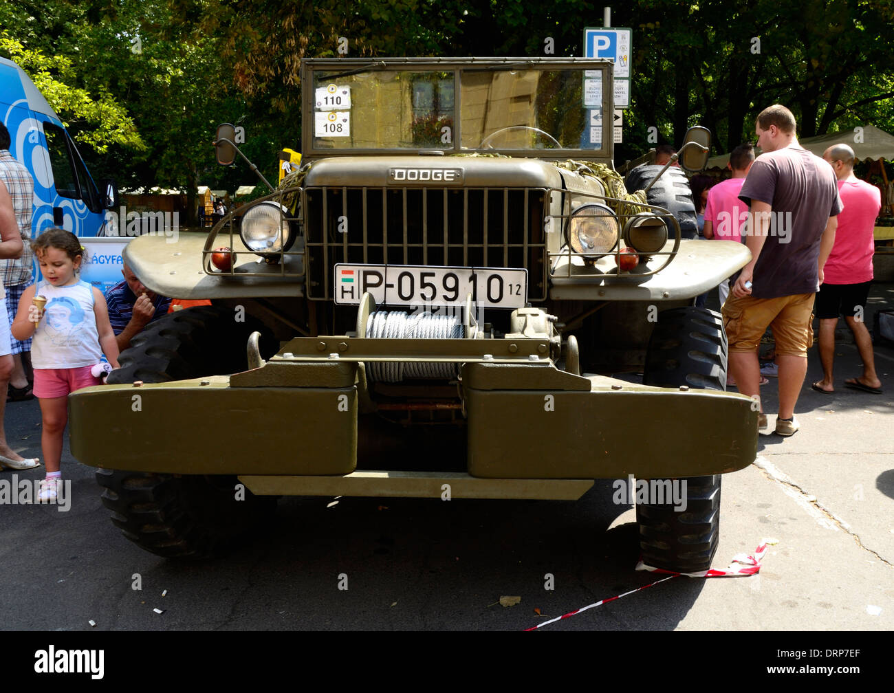 Oldtimer vehicles parade Szeged Hungary summer 2013 Stock Photo