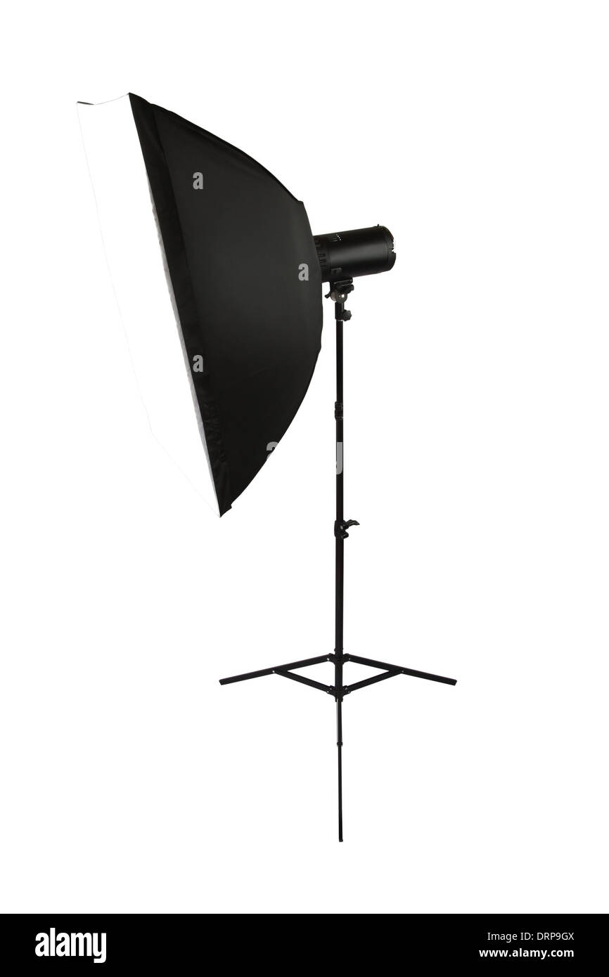 studio flash with softbox Stock Photo