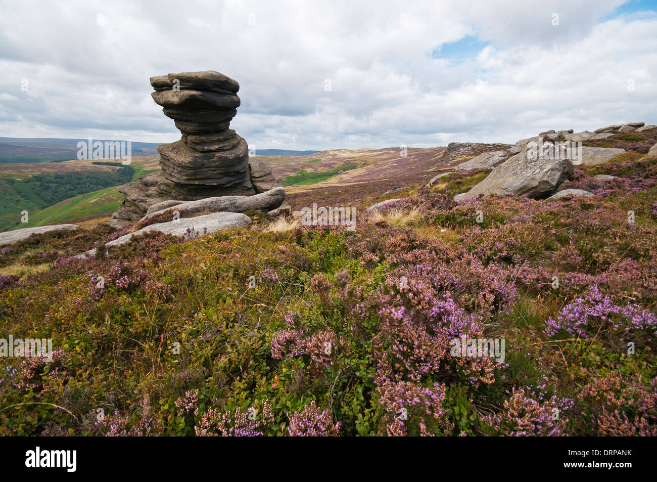 The Salt Cellar, a popular Gritstone Rock formation on Derwent Edge in