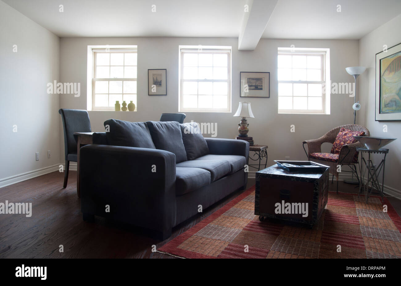 Image showcasing Modern living room interior in apartment flat Stock Photo - Alamy