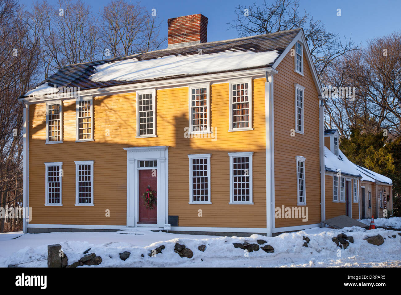 Clarke-Hancock house - Paul Revere's prime destination to warn of the British advance in 1775. Lexington Massachusetts USA Stock Photo