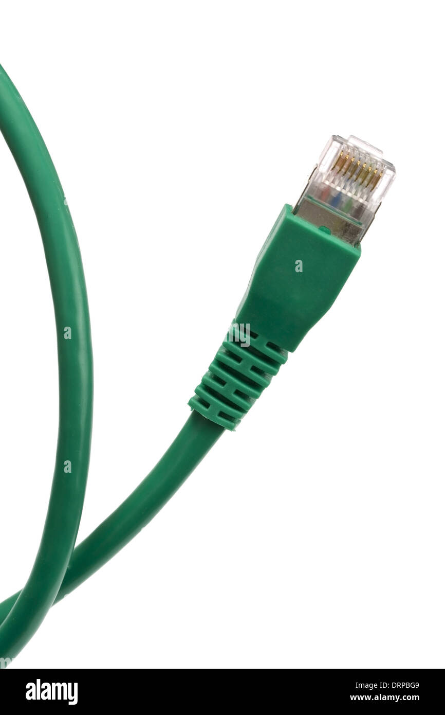 Green network cable Stock Photo - Alamy