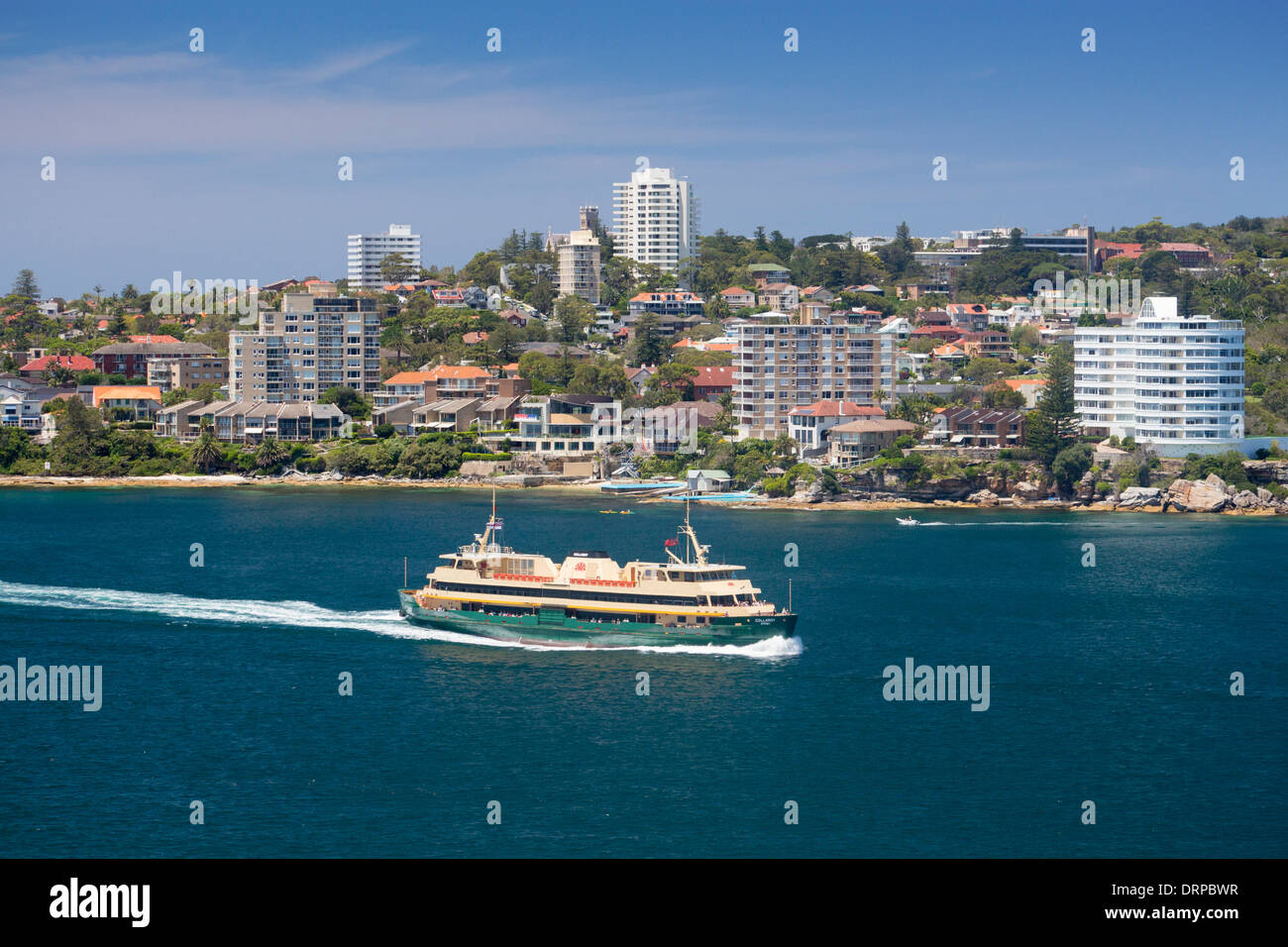 Manly ferry 'Collaroy' leaving North Harbour en route to city Sydney New South Wales NSW Australia Stock Photo