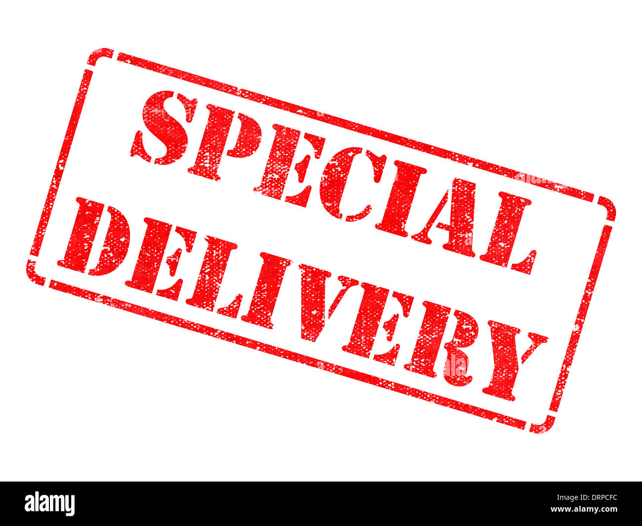 Special Delivery on Red Rubber Stamp Stock Photo Alamy