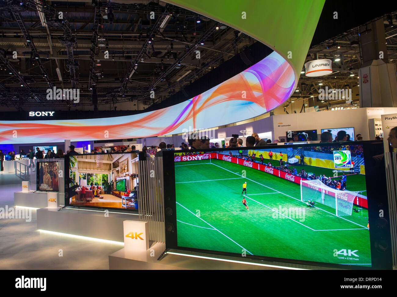 The Sony booth at the CES show in Las Vegas Stock Photo