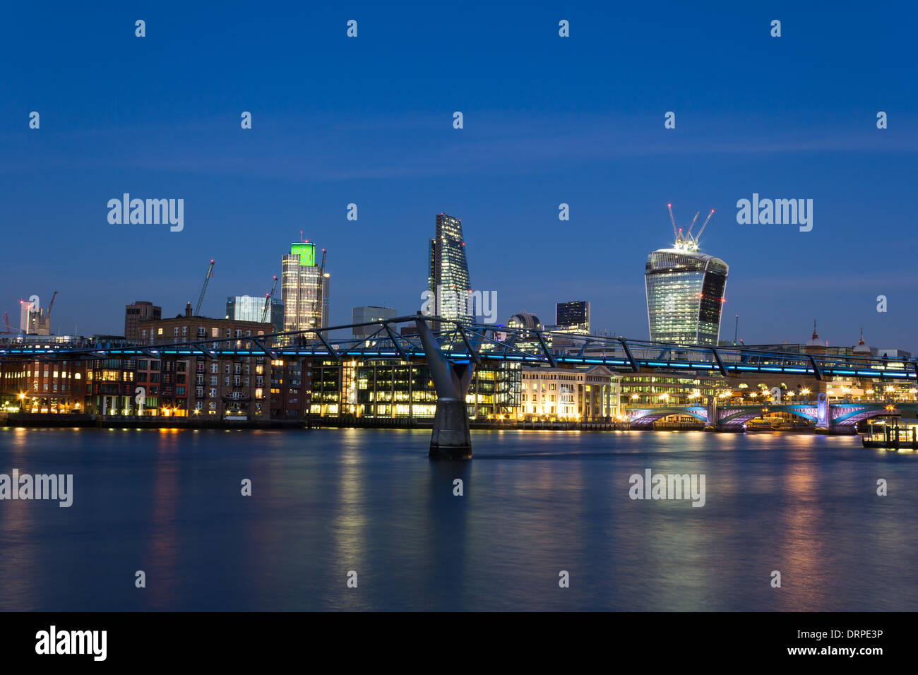 A view of the City of London at Dusk Stock Photo