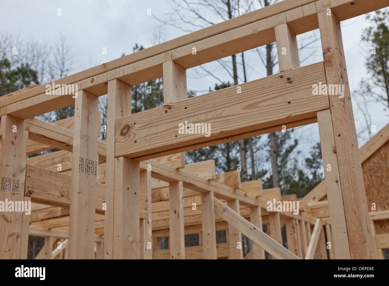 New home construction wood framing details of a door Stock Photo Alamy