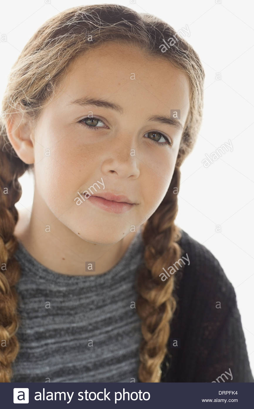 Close-up portrait of confident girl Stock Photo