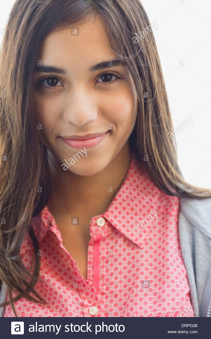 Hispanic teen portrait smiling hi-res stock photography and images - Alamy