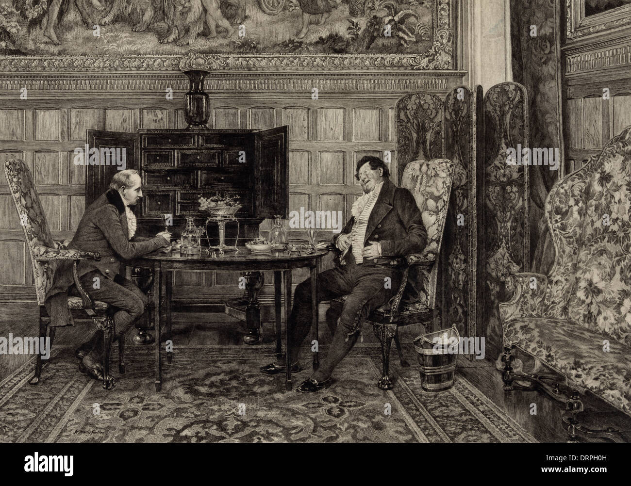 When we were boys together, two men reminisce about their boyhood days, 1893 Stock Photo